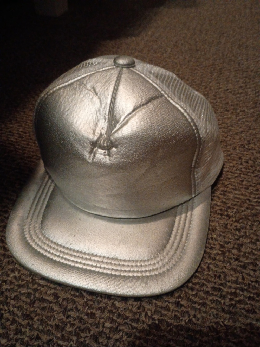 Metallic Silver Trucker Cap - Unbranded